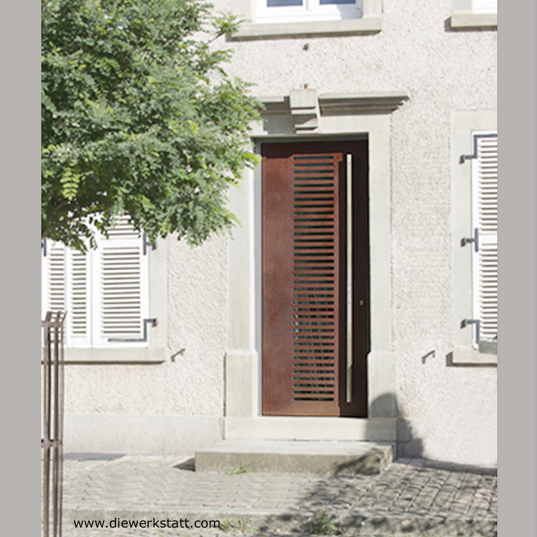 schöne Haustür aus Cortenstahl schöne Haustüren mit Einbau in Luxemburg Trier Köln Mainz